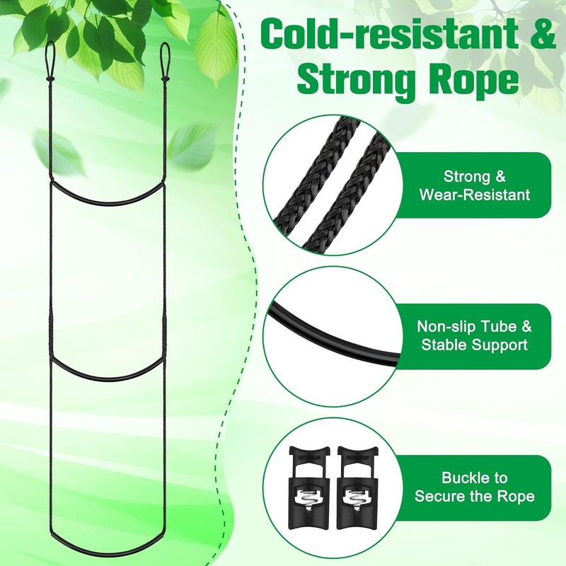 Anglekai 3-Step Climbing Aider for Hunting, 3-Step Climbing Stick Aider Rope Ladder for Tree Stand with 2 Adjustable Hook - Image 3
